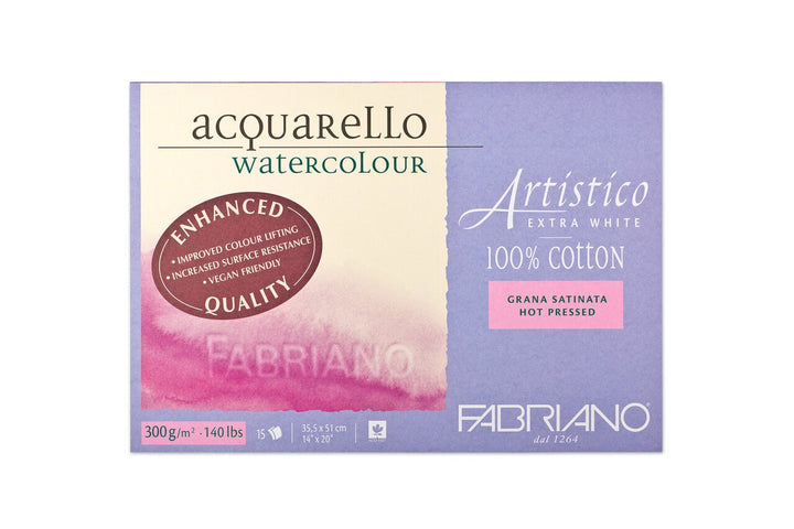 Fabriano Artistico - extra white - Block - 35,5x51cm - 300g - 15 Blatt - satiniert - Kidis Art