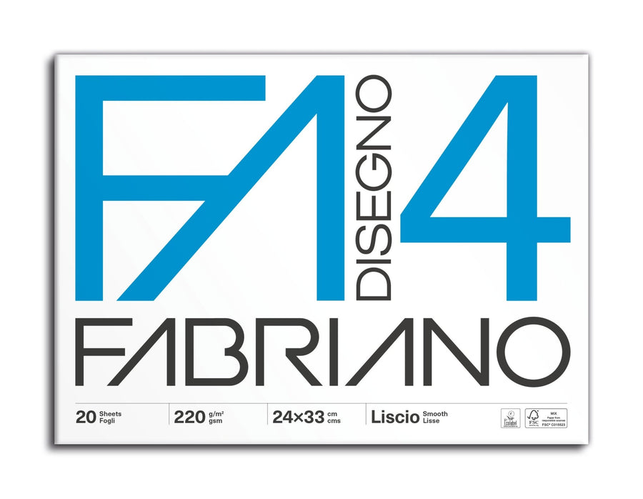 Fabriano Disegno 4 Block - 24 x 33 cm - 220g - 20 Blatt - Kidis Art