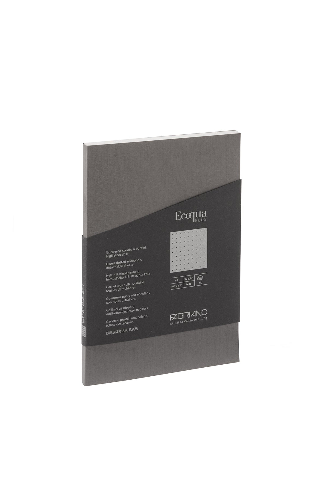 Fabriano Ecoqua Plus Block - antracite - A5 - dots - Kidis Art