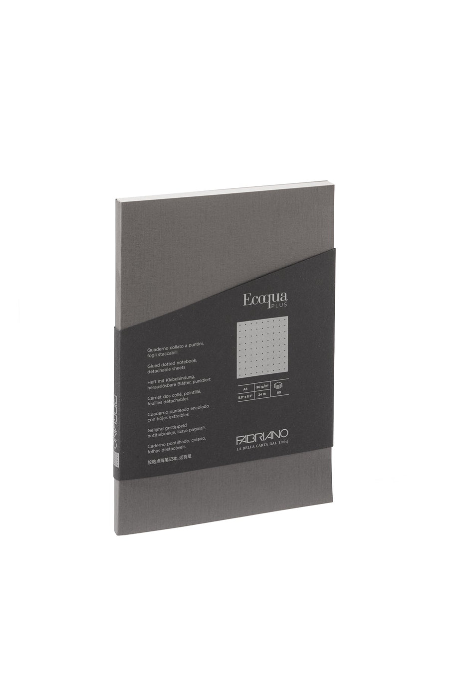 Fabriano Ecoqua Plus Block - antracite - A5 - dots - Kidis Art