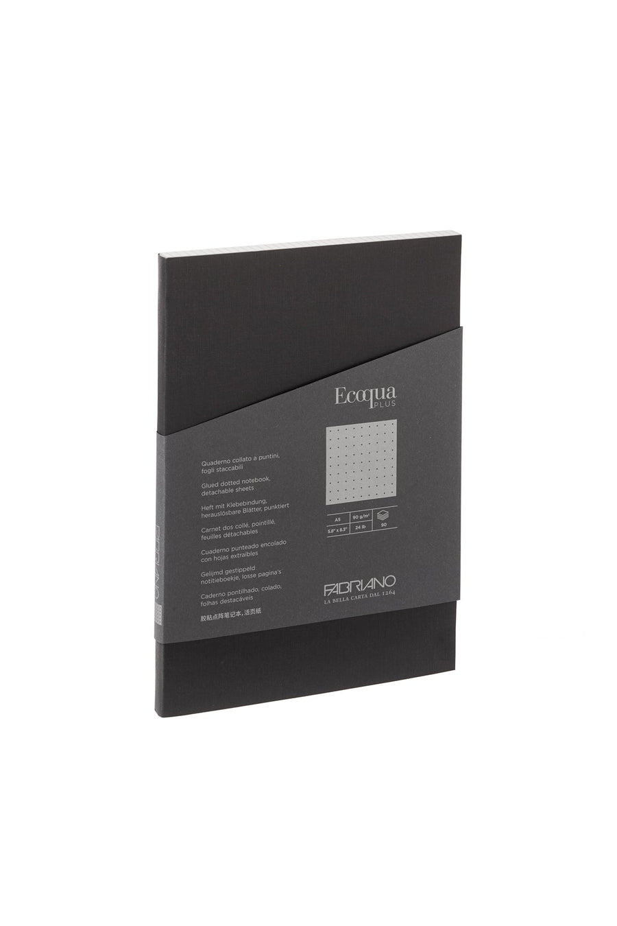 Fabriano Ecoqua Plus Block - nero - A5 - dots - Kidis Art