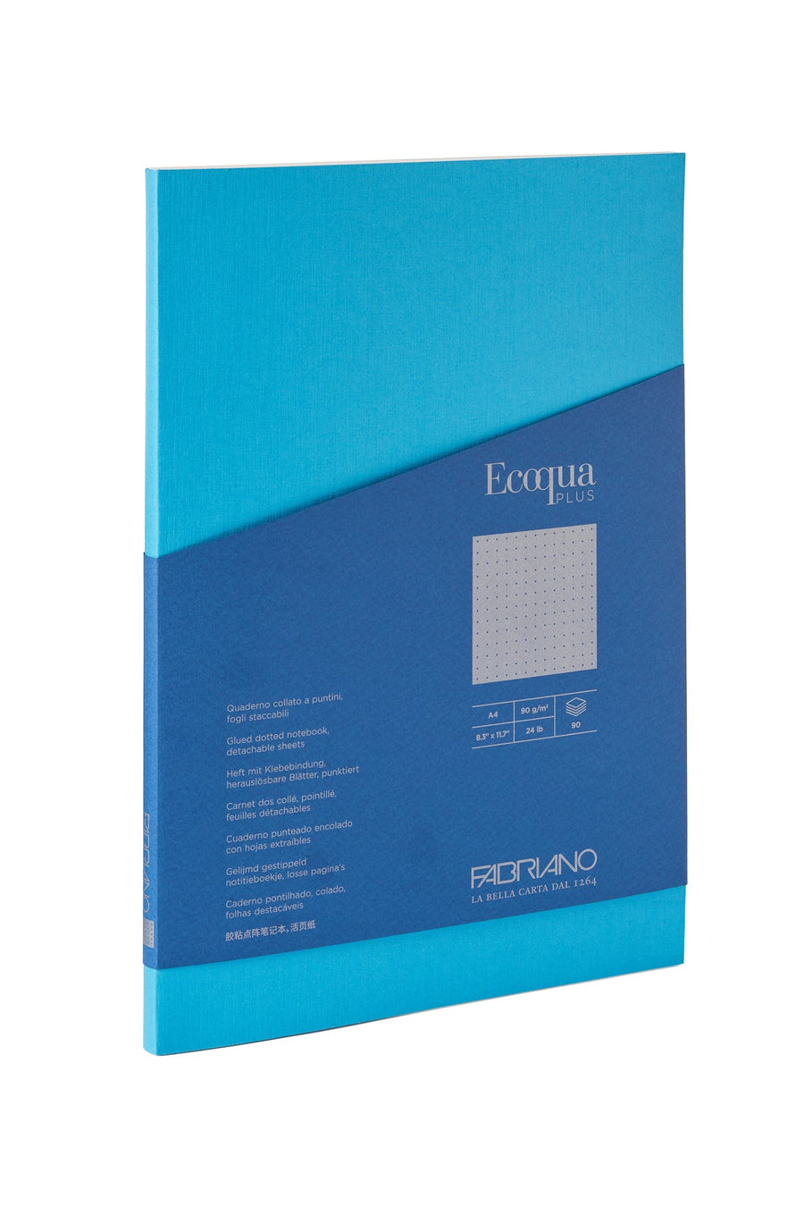 Fabriano Ecoqua Plus Block - turchese - A4 - dots - Kidis Art