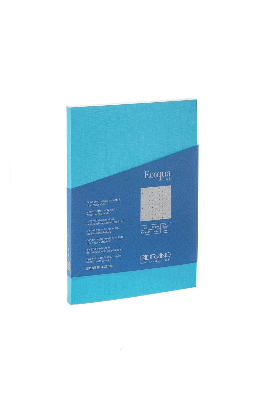 Fabriano Ecoqua Plus Block - turchese - A5 - dots - Kidis Art
