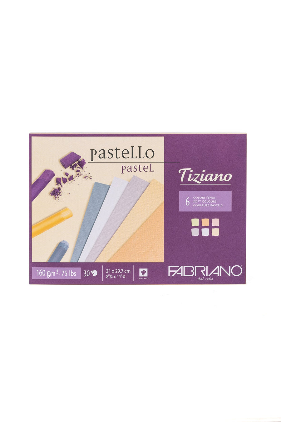 Fabriano Tiziano Block "sanfte Töne" - A4 - 160g - 30 Blatt - Kidis Art