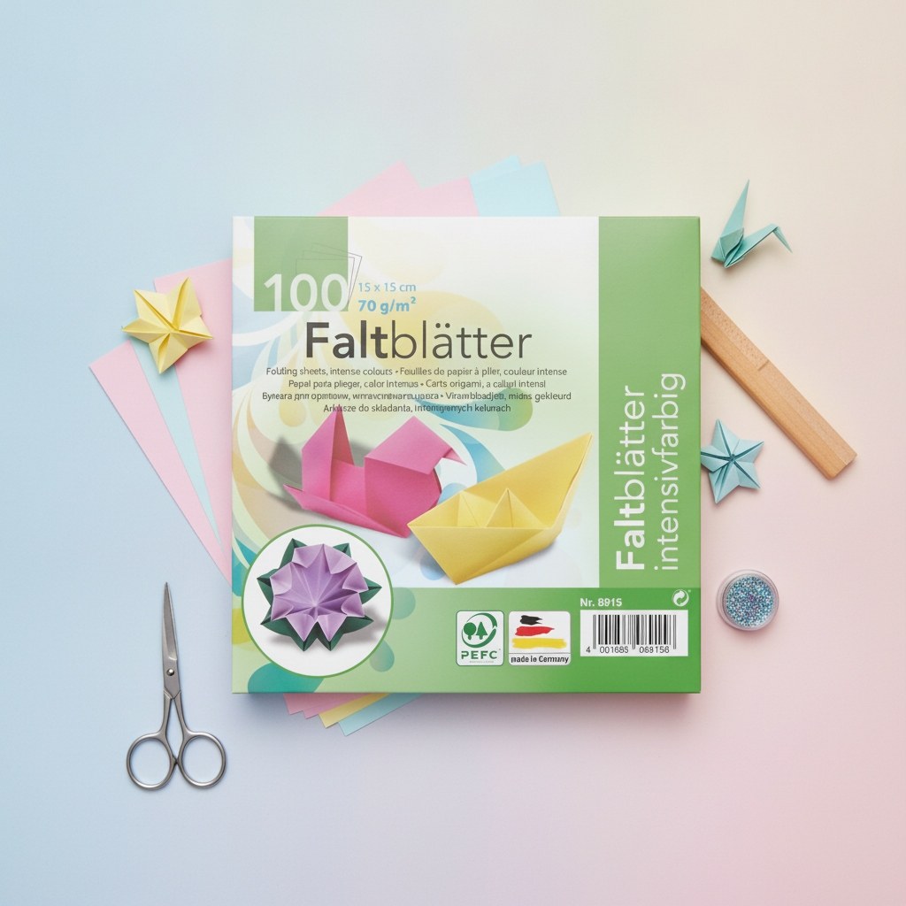 Faltblätter 70g 15x15cm 100 Bl fbg.sort - Kidis Art