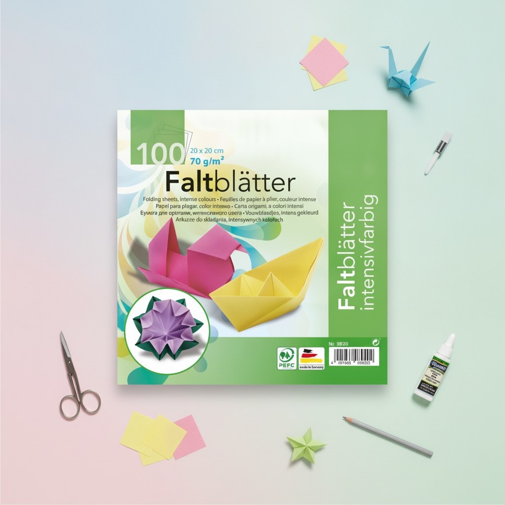 Faltblätter 70g 20x20cm 100 Bl fbg.sort - Kidis Art