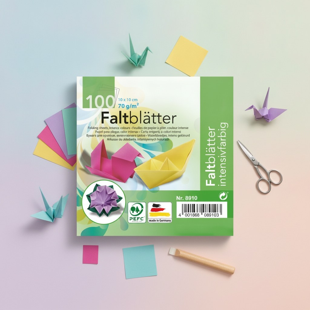 Faltblätter 70g/m² 10x10cm 100 Bl fbg.sort - Kidis Art
