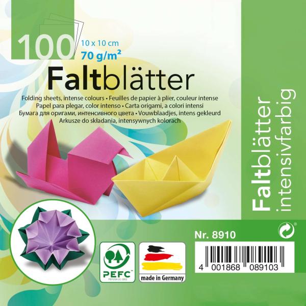 Faltblätter 70g/m² 10x10cm 100 Bl fbg.sort - Kidis Art