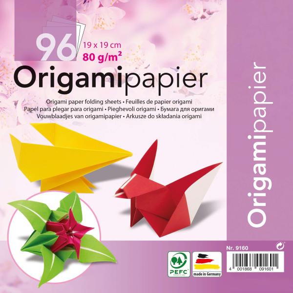 Faltblätter Origamipapier 19x19 cm 96 Blatt - Kidis Art