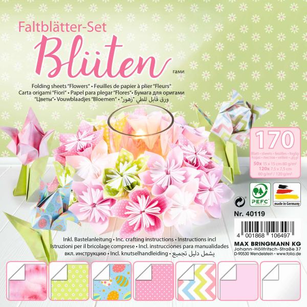 Faltblätter - Set Blüten 170Blatt sortiert - Kidis Art
