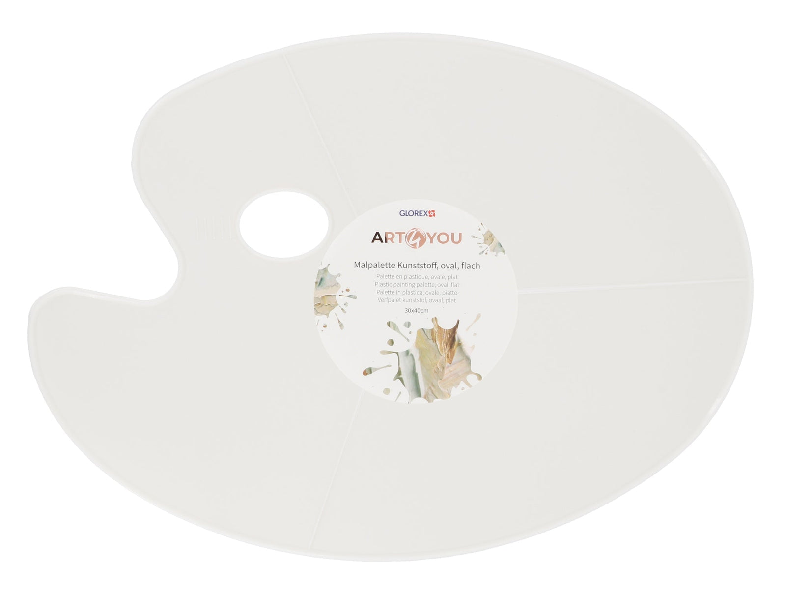 Farbmischpalette oval 30x40cm glatt/flach Kunststoff - Kidis Art