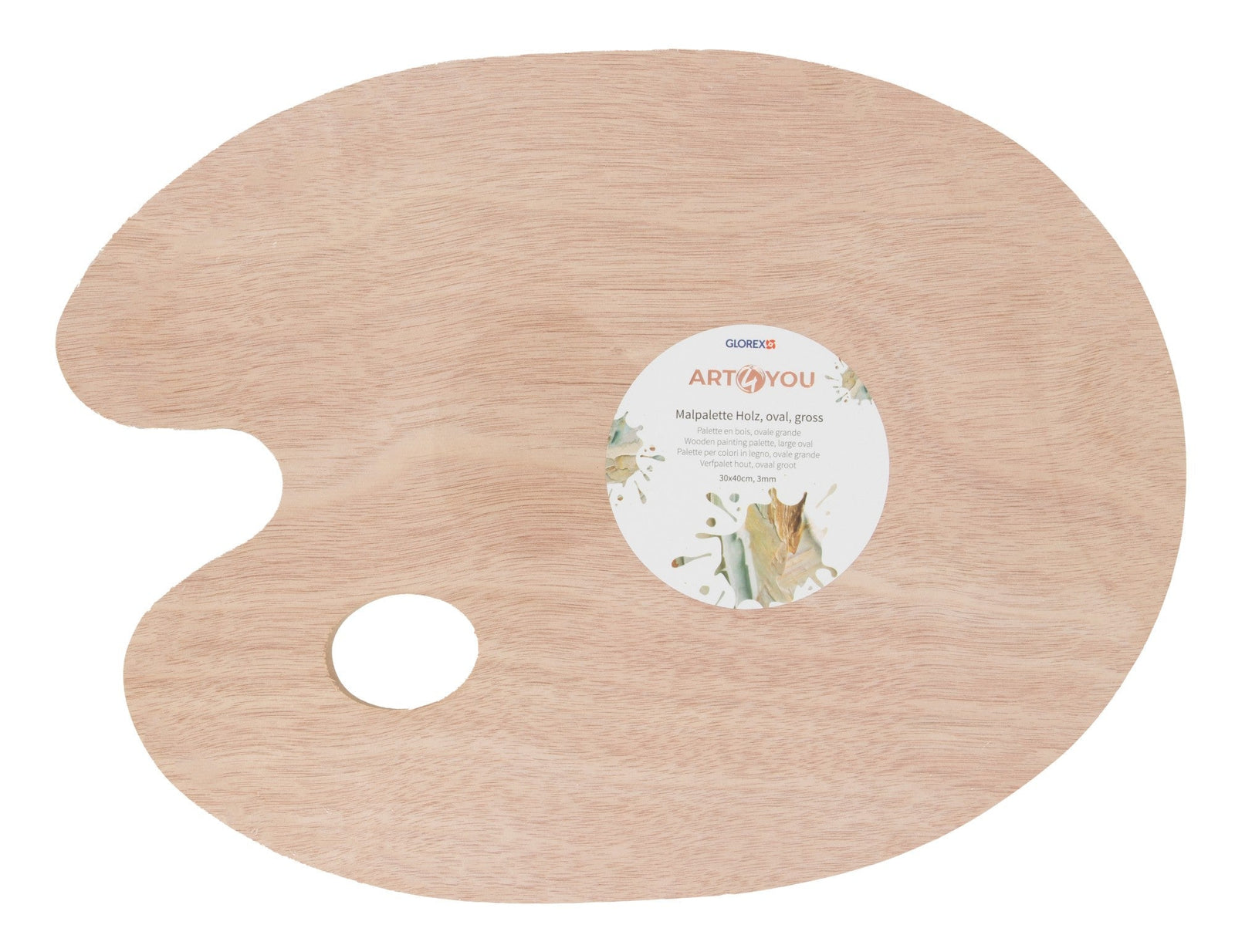 Farbmischpalette oval groß 30x40cm, 3mm, FSC - Kidis Art