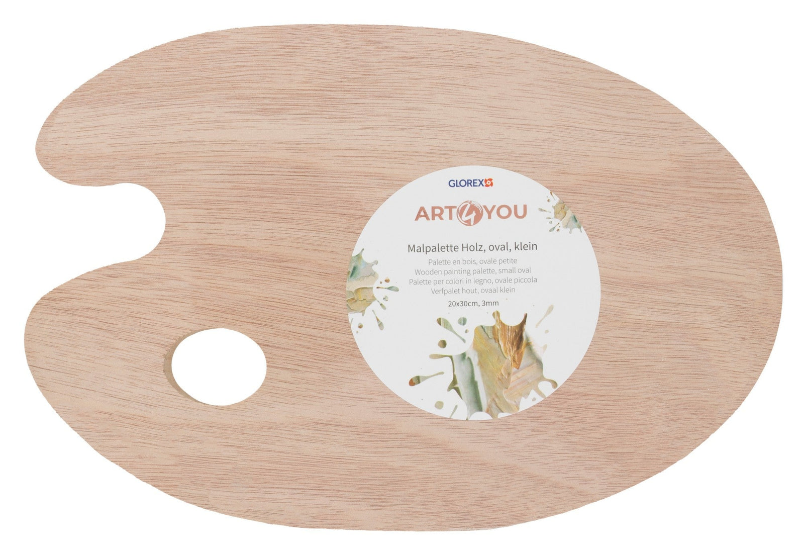 Farbmischpalette oval klein 20x30cm, 3mm, FSC - Kidis Art