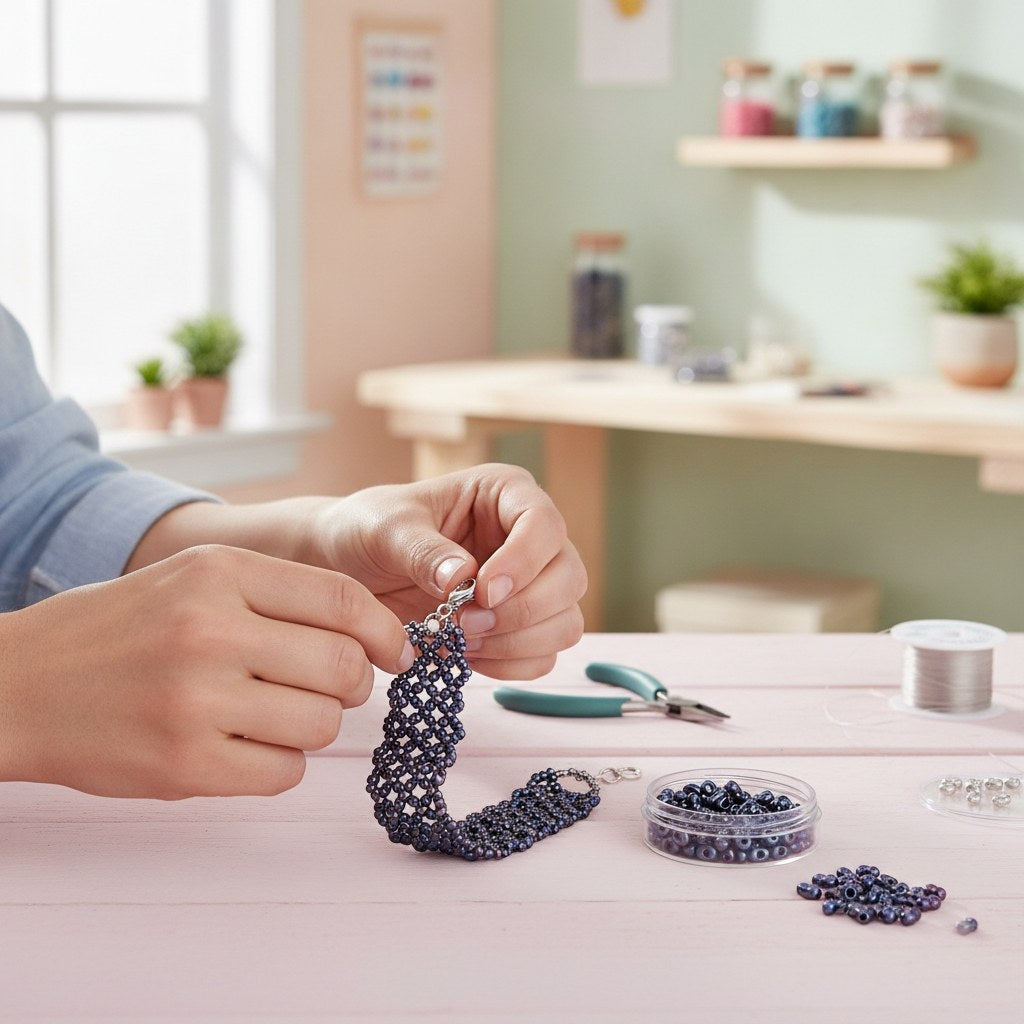 Farfalle 6,5mm blau irisierend 17g - Kidis Art