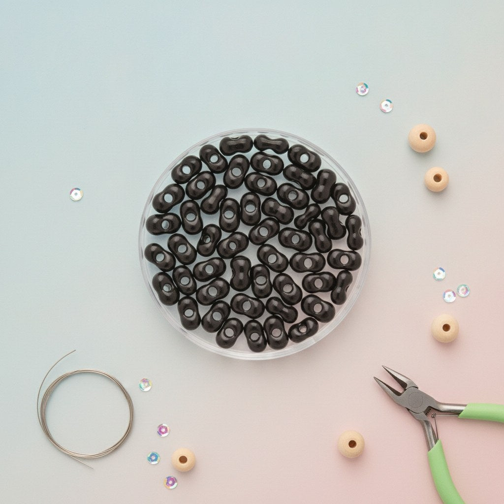 Farfalle 6,5mm opak schwarz 17g - Kidis Art