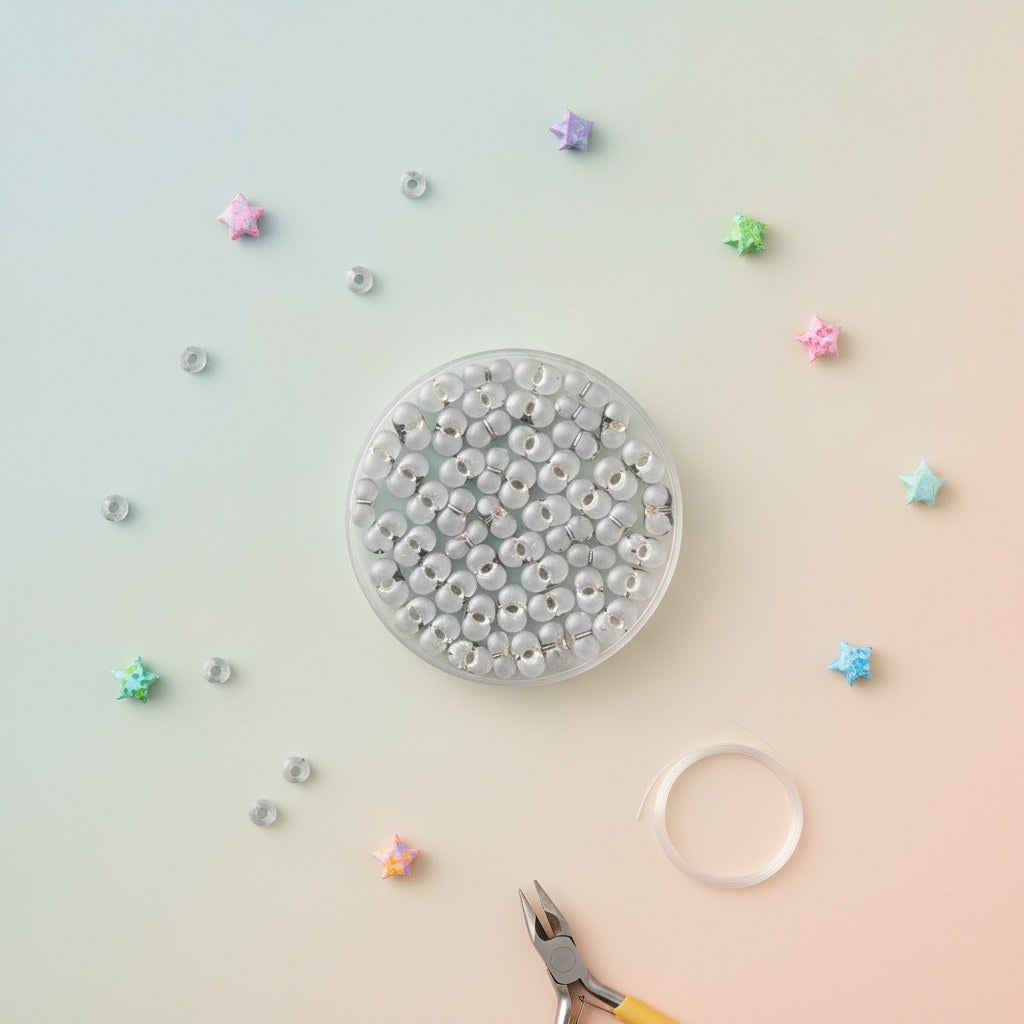 Farfalle 6,5mm Silbereinzug grau 17g - Kidis Art