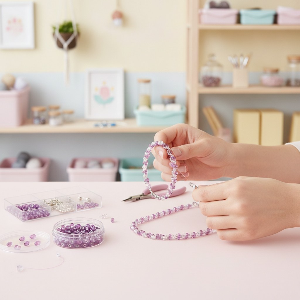 Farfalle 6,5mm Silbereinzug lila 17g - Kidis Art