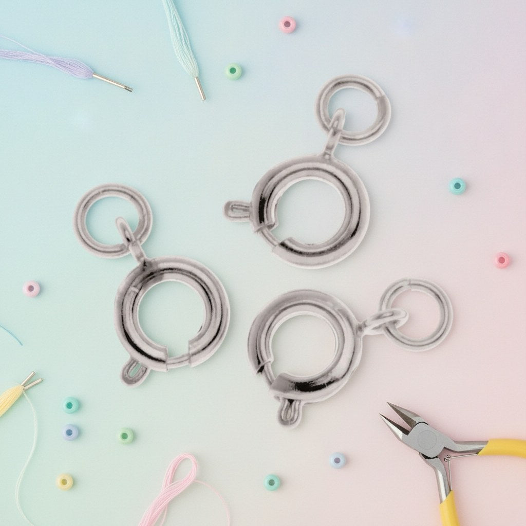 Federring mit Ring 10St, 7mm goldfarben - Kidis Art