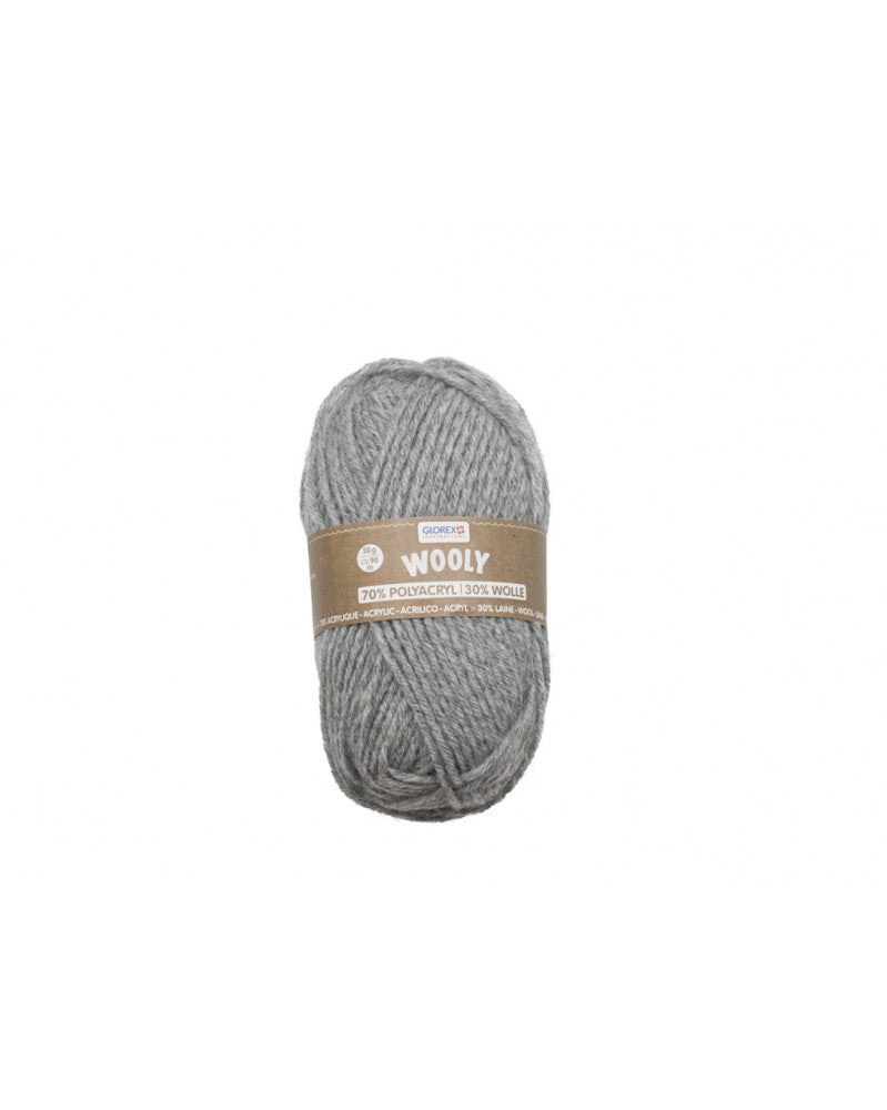 Wooly 70% Acryl/30% Wolle, 50g, grau meliert