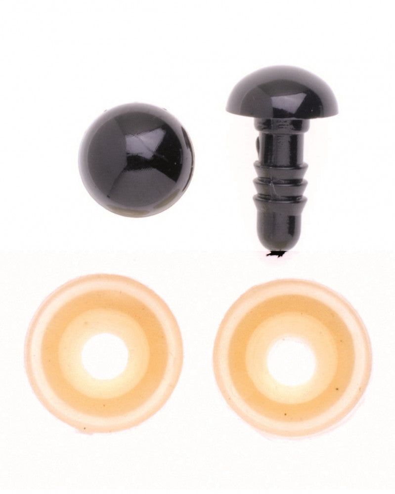 Augen, Kunststoff braun 10mm, 50 Stück