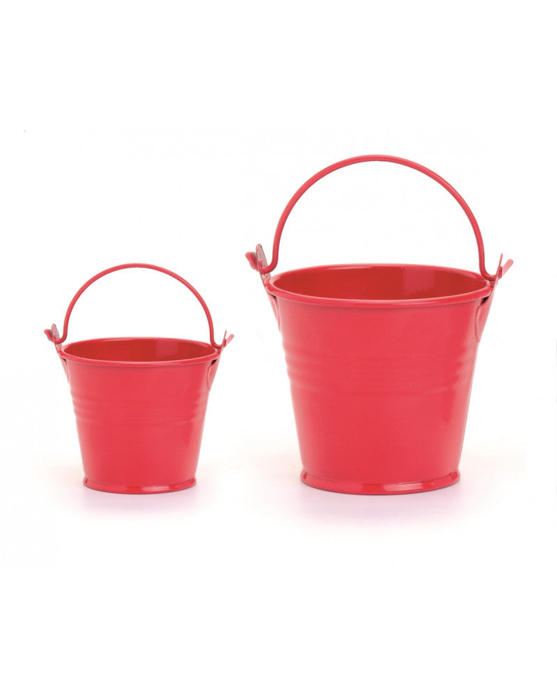 Eimer aus Metall 6x6cm rot