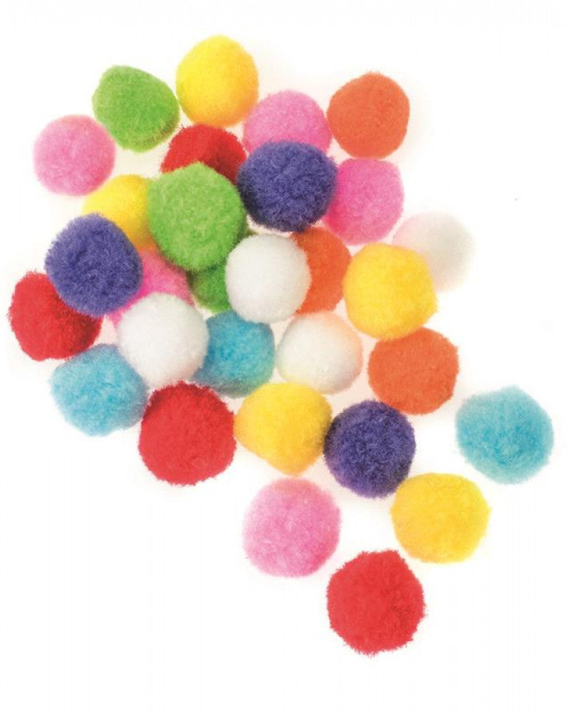 Pompons-Mix, bunt, 2,5cm 30St