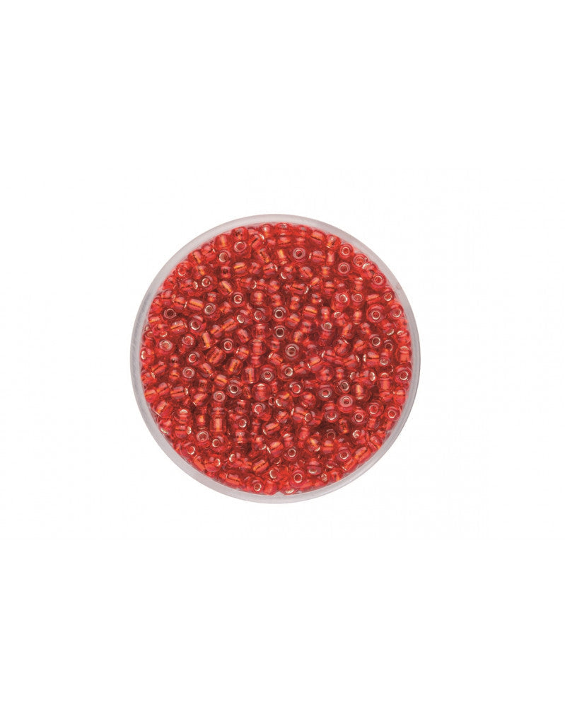 Rocailles Silbereinzug rot