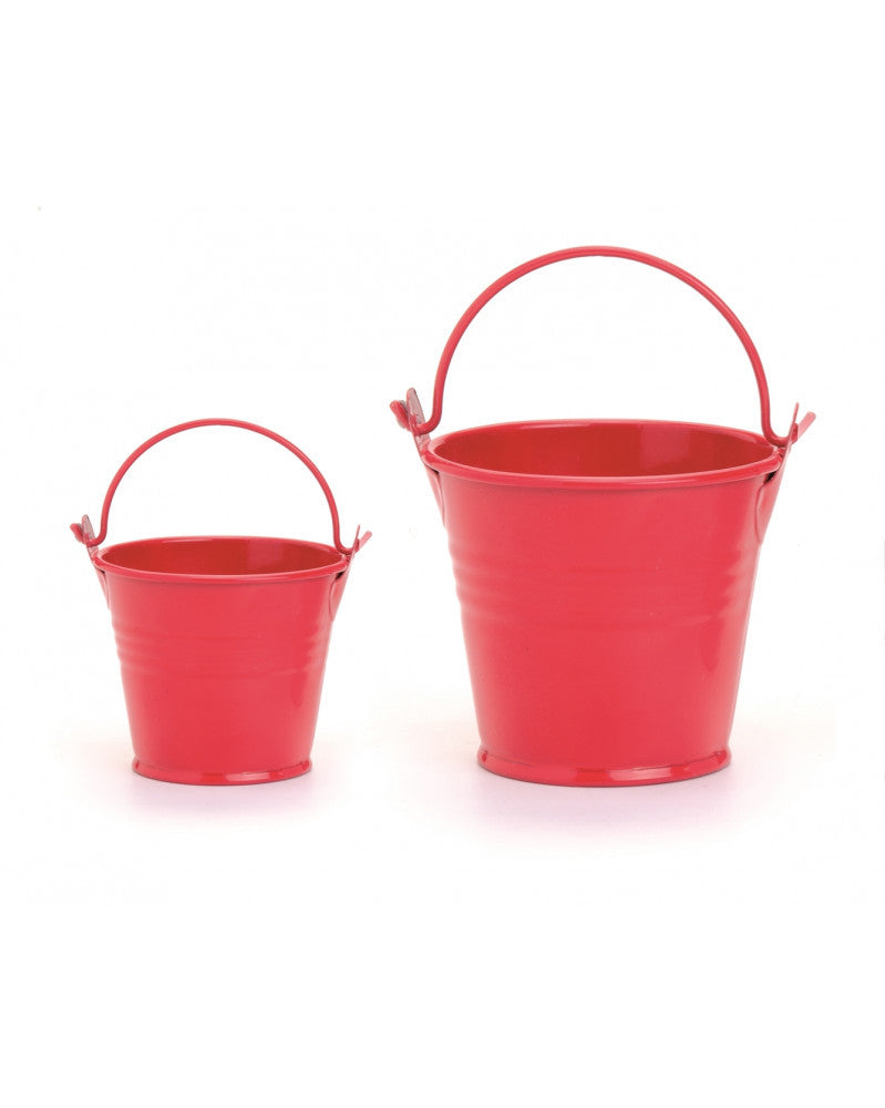 Eimer aus Metall 8x7cm rot