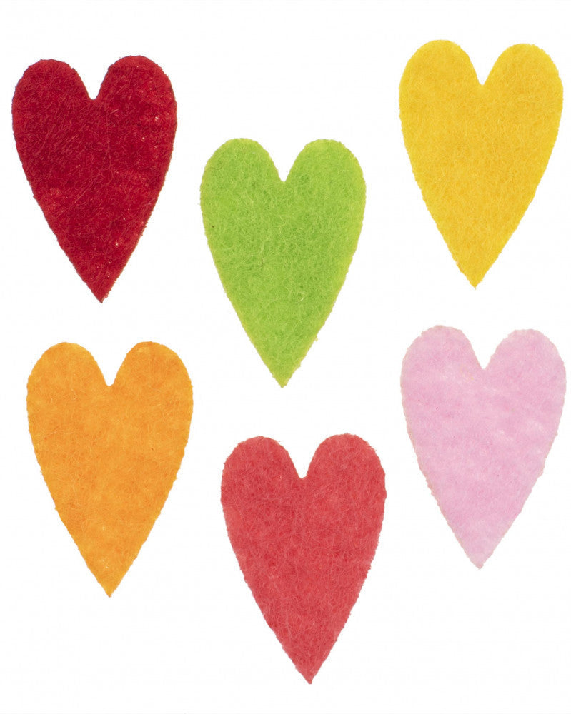Filz-Herzen, 30St. 2cm, bunt gemischt