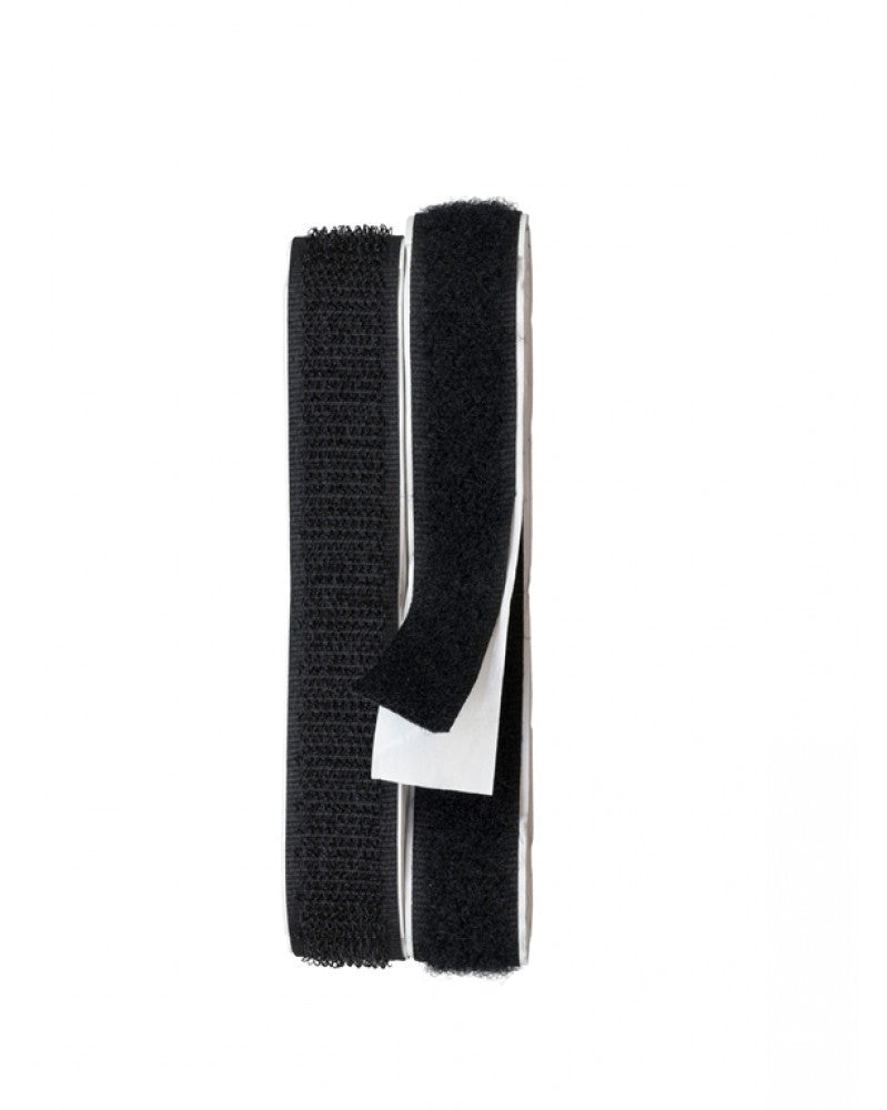 Klettband, selbstklebend, schwarz, 80cm x 16mm