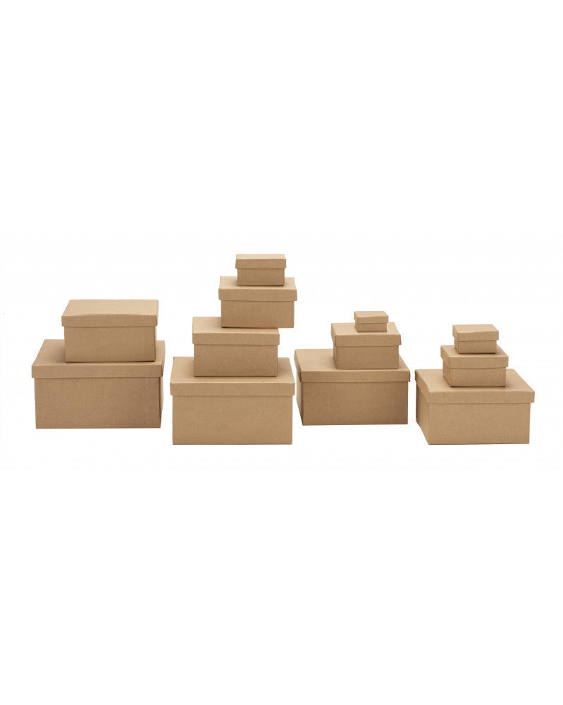 Boxen-Set Pappe eckig 12tlg