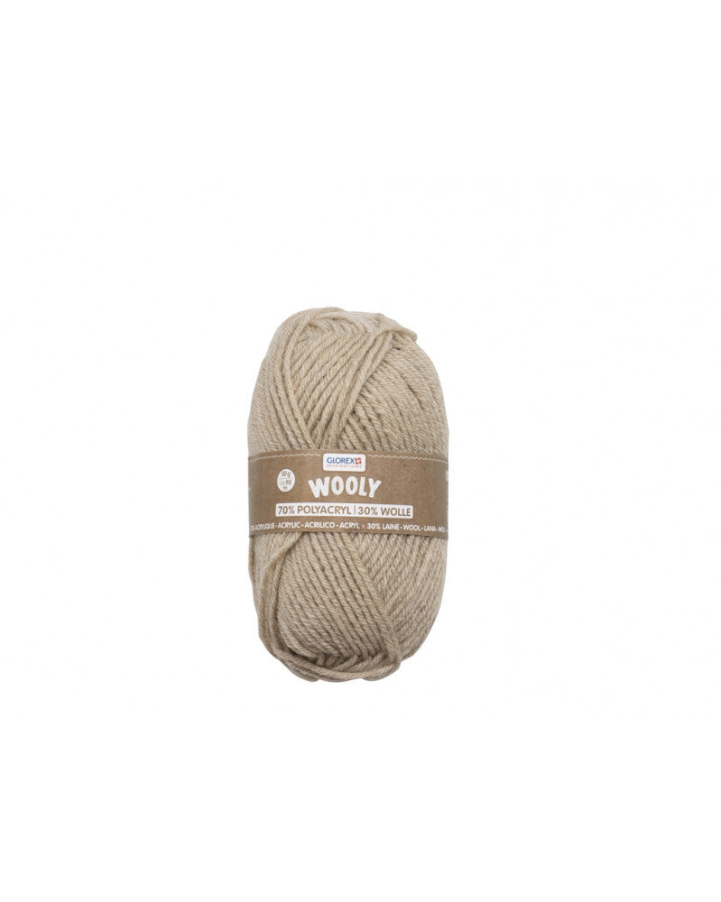Wooly 70% Acryl/30% Wolle, 50g, beige meliert