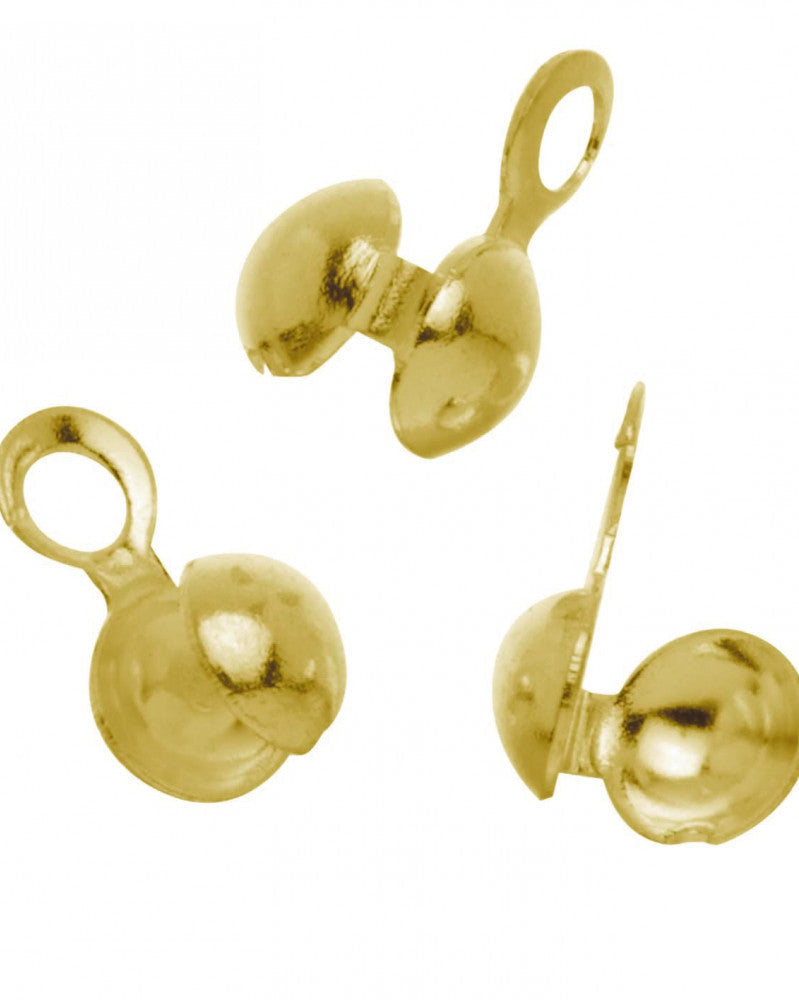 Quetschkalotte 4St, 5mm goldfarben