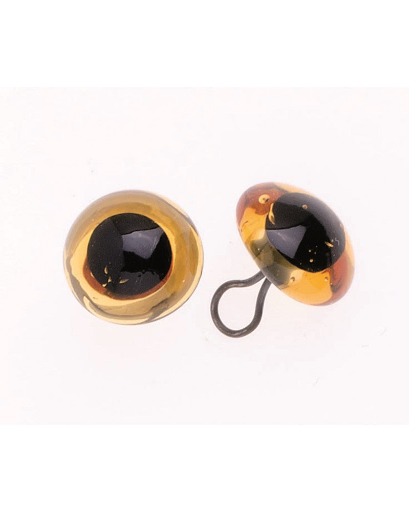 Augen Glas/Oese bernstein 12mm, 50 Stück