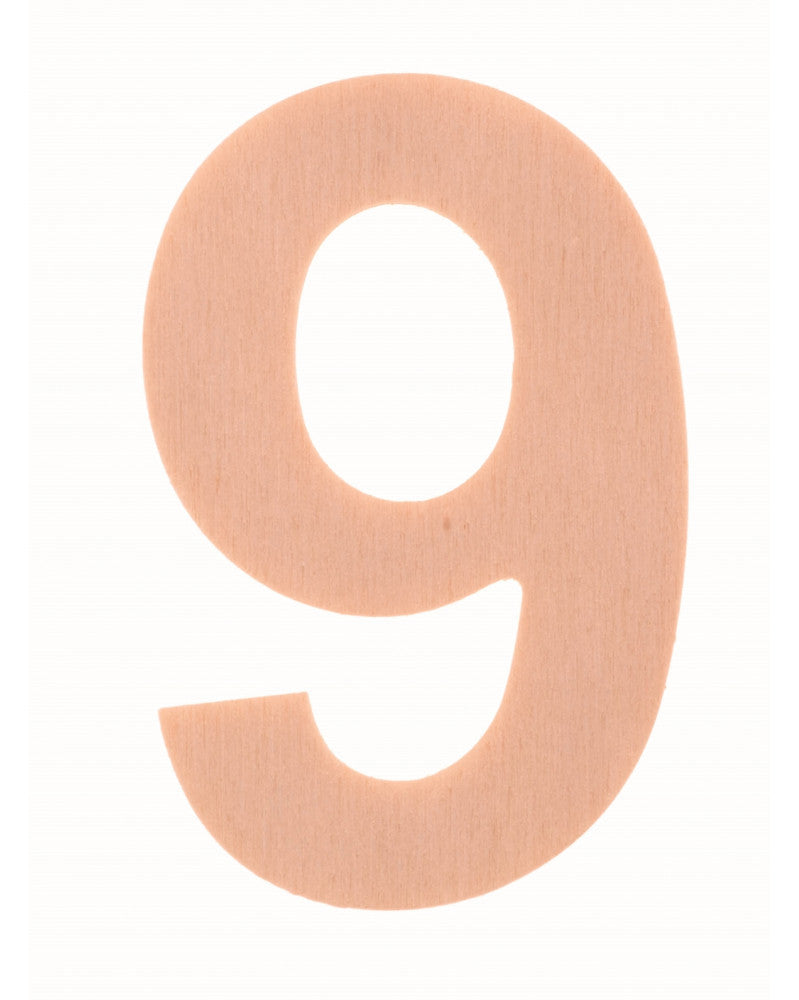 Zahl "9" 6cm Pappel FSC