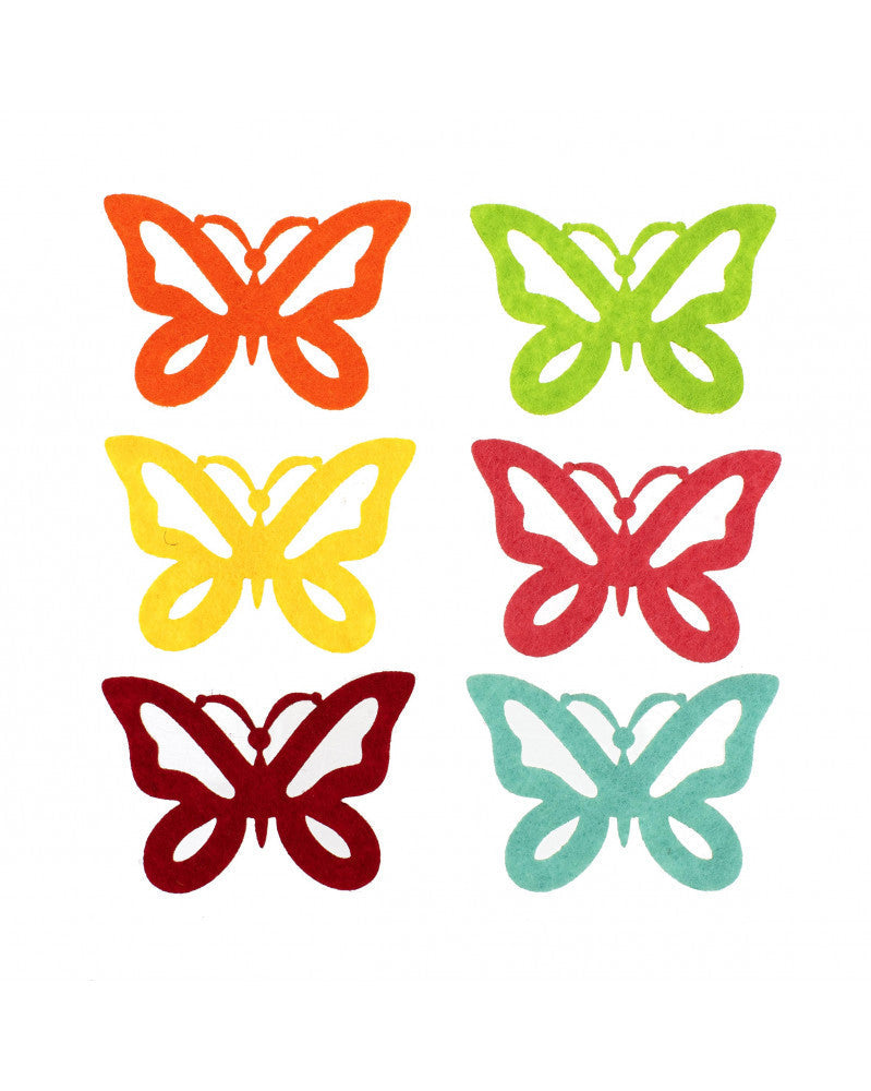 Filz-Schmetterlinge, 6St. 6cm, bunte gemischt