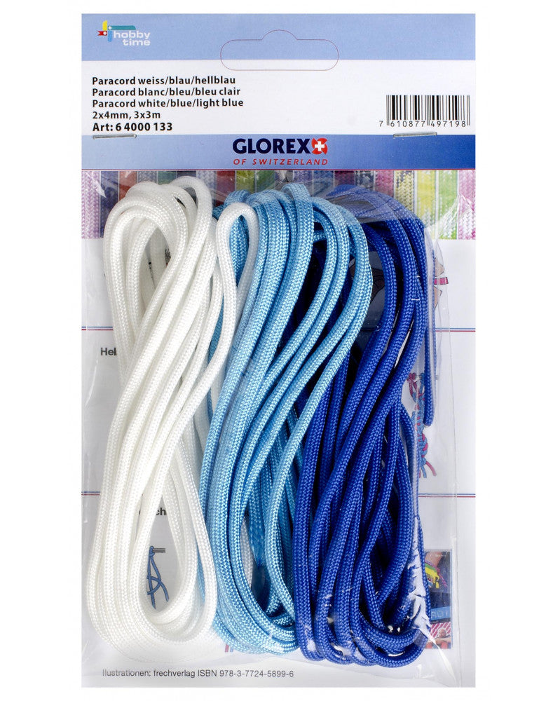 Paracord 2x4mm, 3x3m weiss/blau/hellblau