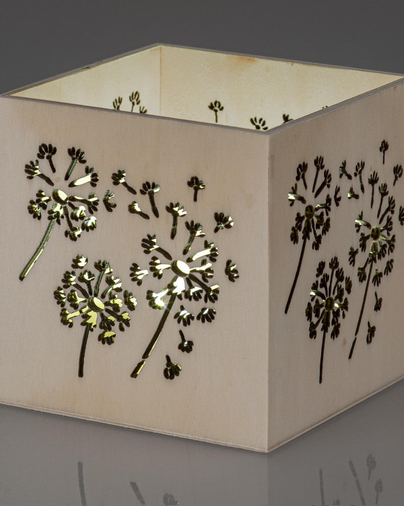 Windlicht, Pusteblume 10x10x10cm, Pappel CN