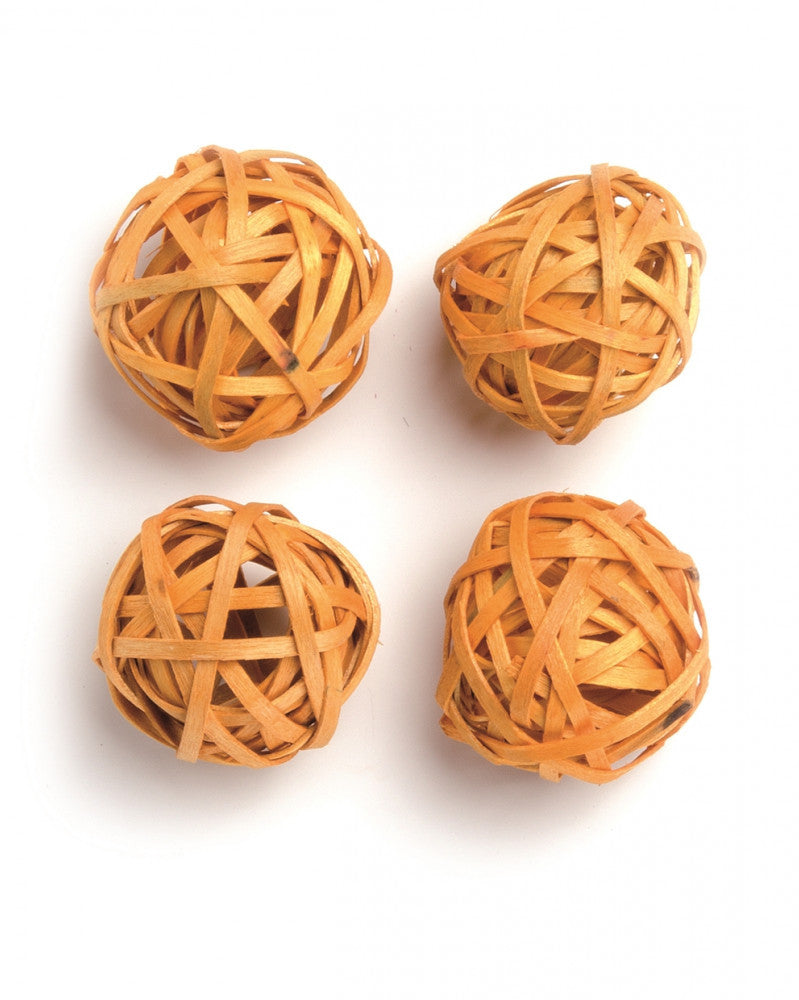 Rattankugeln 4Stk 4cm gelb