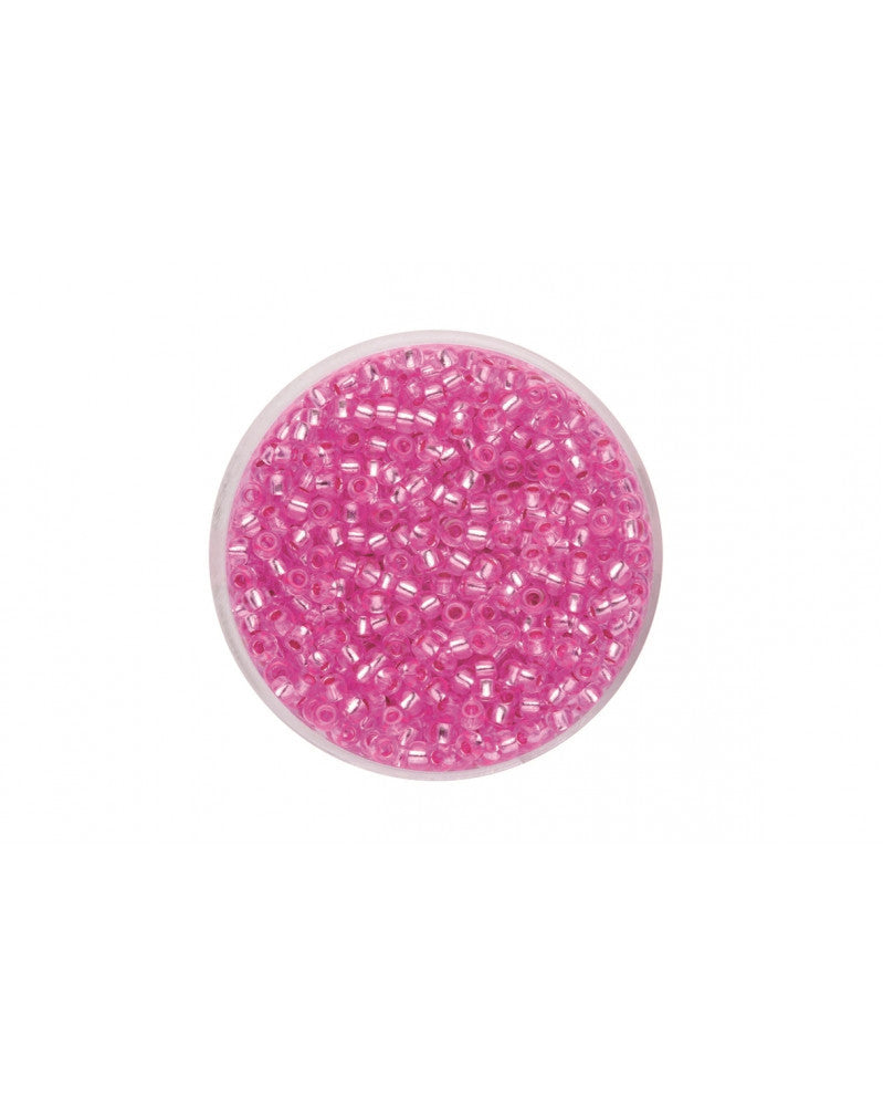 Rocailles pink mit silber