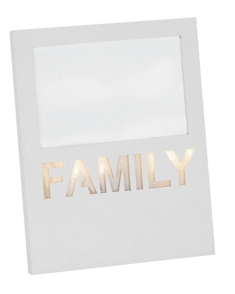 Foto-Rahmen FAMILY 23x18x2cm mit Licht Batt: 3x AAA Pappe