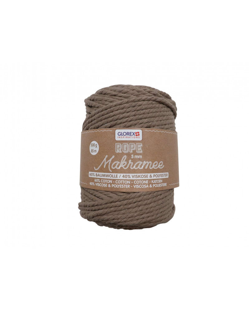 Makramee Rope 5mm 500g gedreht, hellbraun