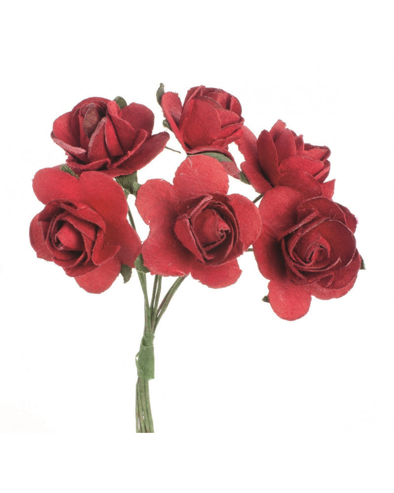 Röschen 6 Blüten rot
