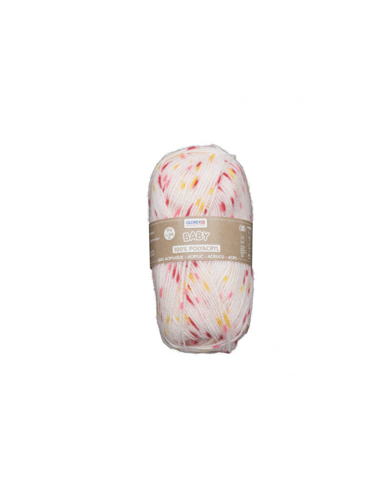 Baby 100% Acryl, 50g, rosa/rot gepunktet