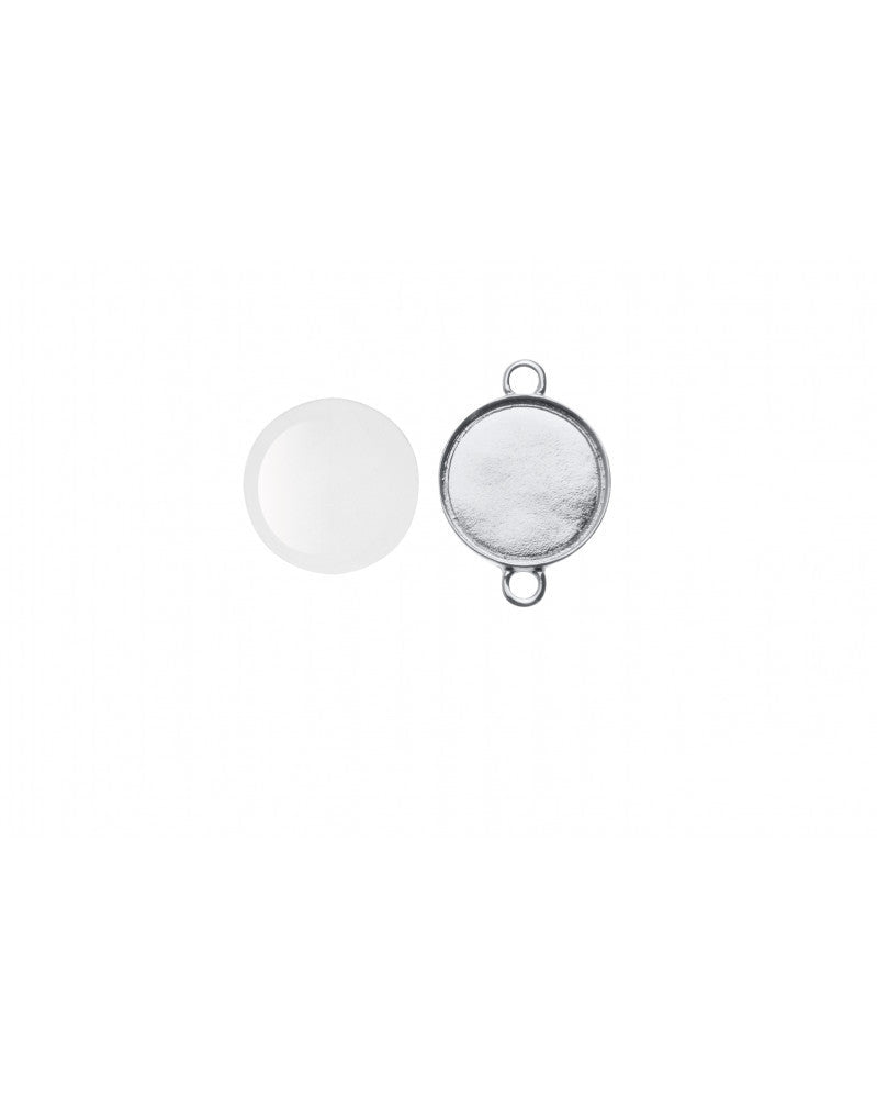 Doppelösenhänger rund silberfarben Ø21mm