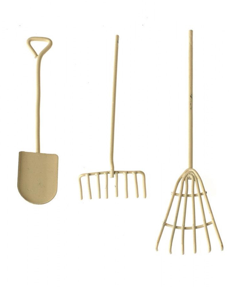 Mini-Gardening Werkzeug-Set 3-tlg creme L:12cm