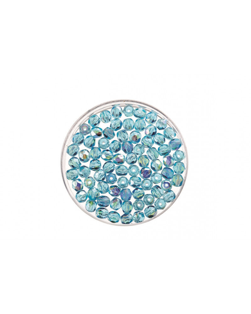 Glasschliffperle 6mm 50St aqua rainbow