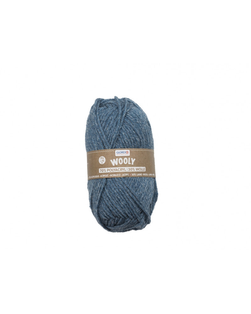 Wooly 70% Acryl/30% Wolle, 50g, blau meliert