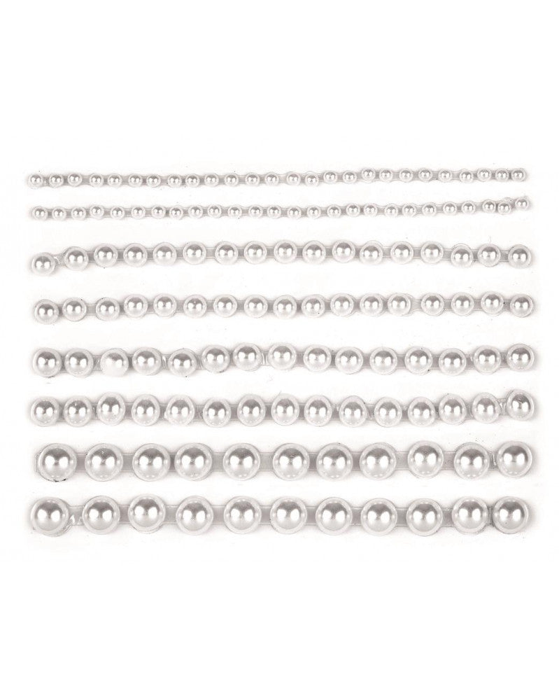P&D Perlen weiss assortiert selbstklebend 138St 2-8mm