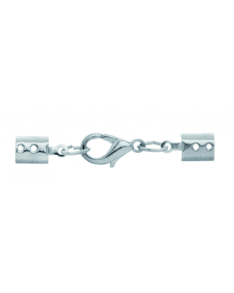 Lederbandverschluss 1St, 3mm silberfarben